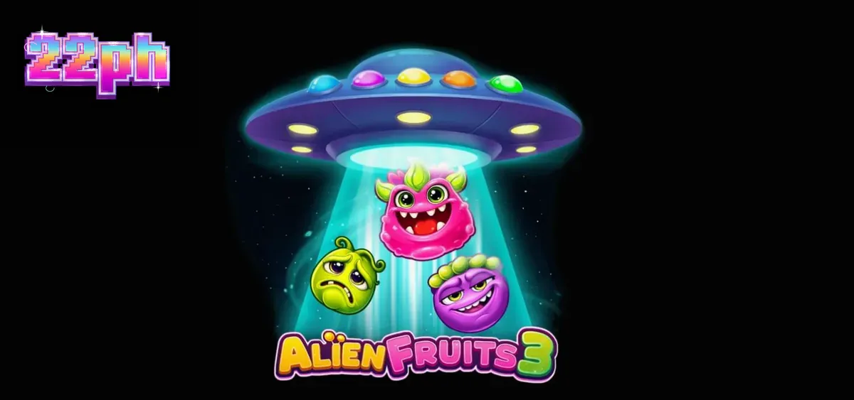 Makulay na neon space theme ng Alien Fruits 3 slot